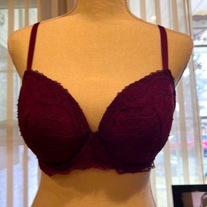 Victoria’s Secret Burgundy Lace Demi Bra 36D